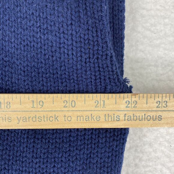 Vtg Campus Sweater Vest Mens Sz L Blue Cardigan Virgin Acrylic Reversible Sherpa - Picture 14 of 16